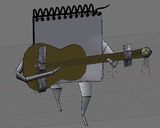The character acquires a guitar.