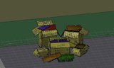 The scene with more assets.
